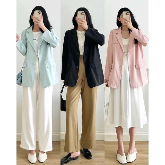 Áo blazer 2 cúc dọc 3 túi (1002) _ A0500