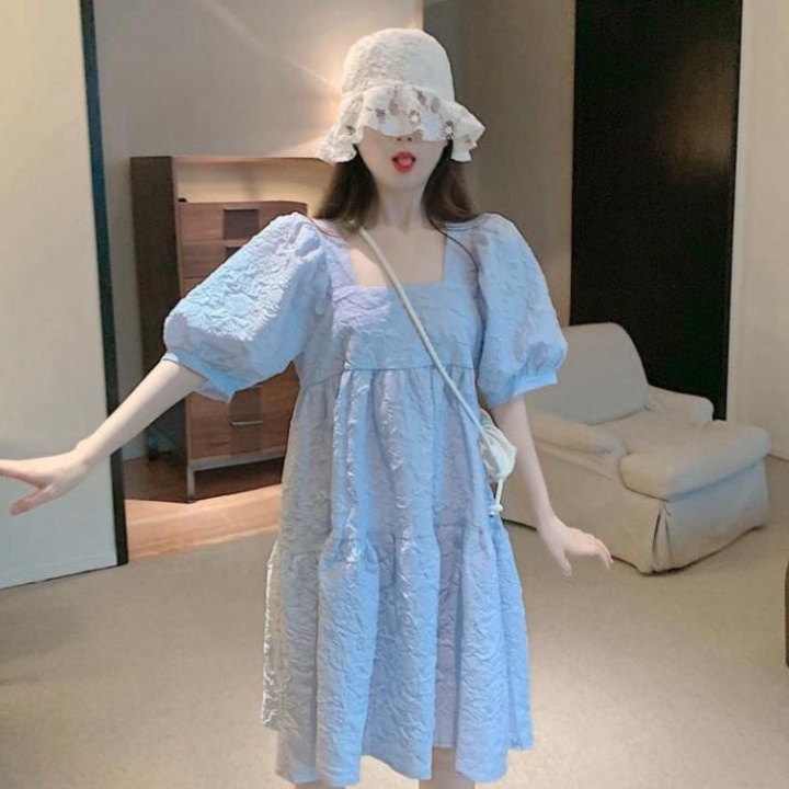 Váy nữ dáng xòe cổ hình vuông chữ U phong thái Ulzzang siêu xinh thời trang dành cho phái đẹp đi dạo đi tiệc