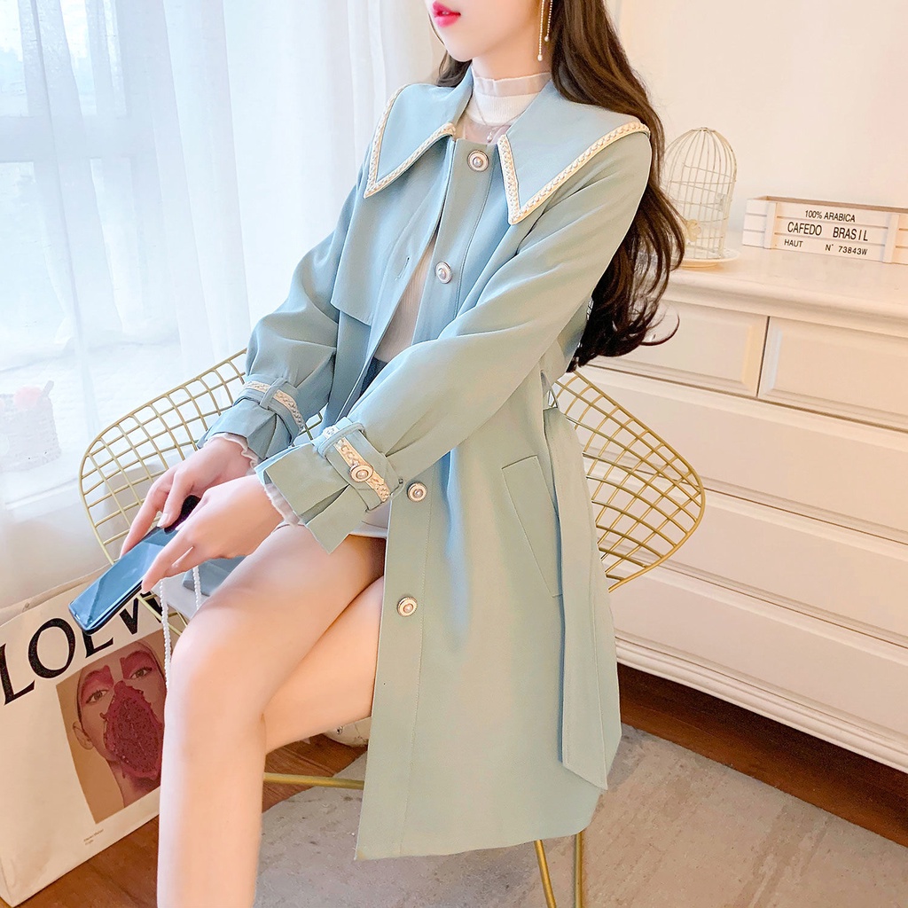 Áo khoác dáng dài thời trang xuân thu mới 2021