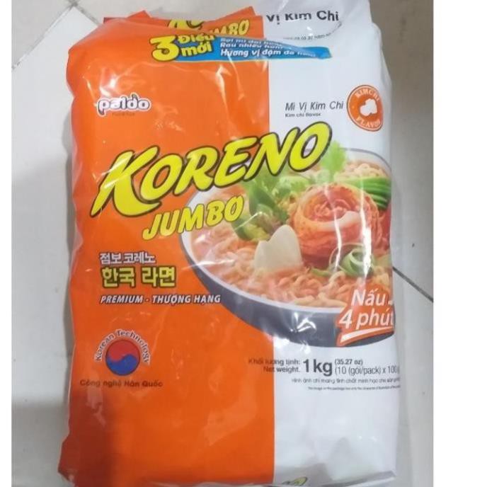 MÌ KORENO JUMBO HÀN QUỐC 1KG GÀ - TÔM - BÒ CAY - KIM CHI