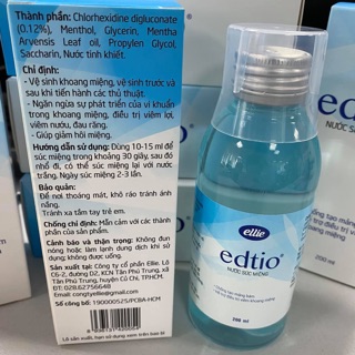 NƯỚC SÚC MIỆNG KHỬ KHUẨN EDTIO