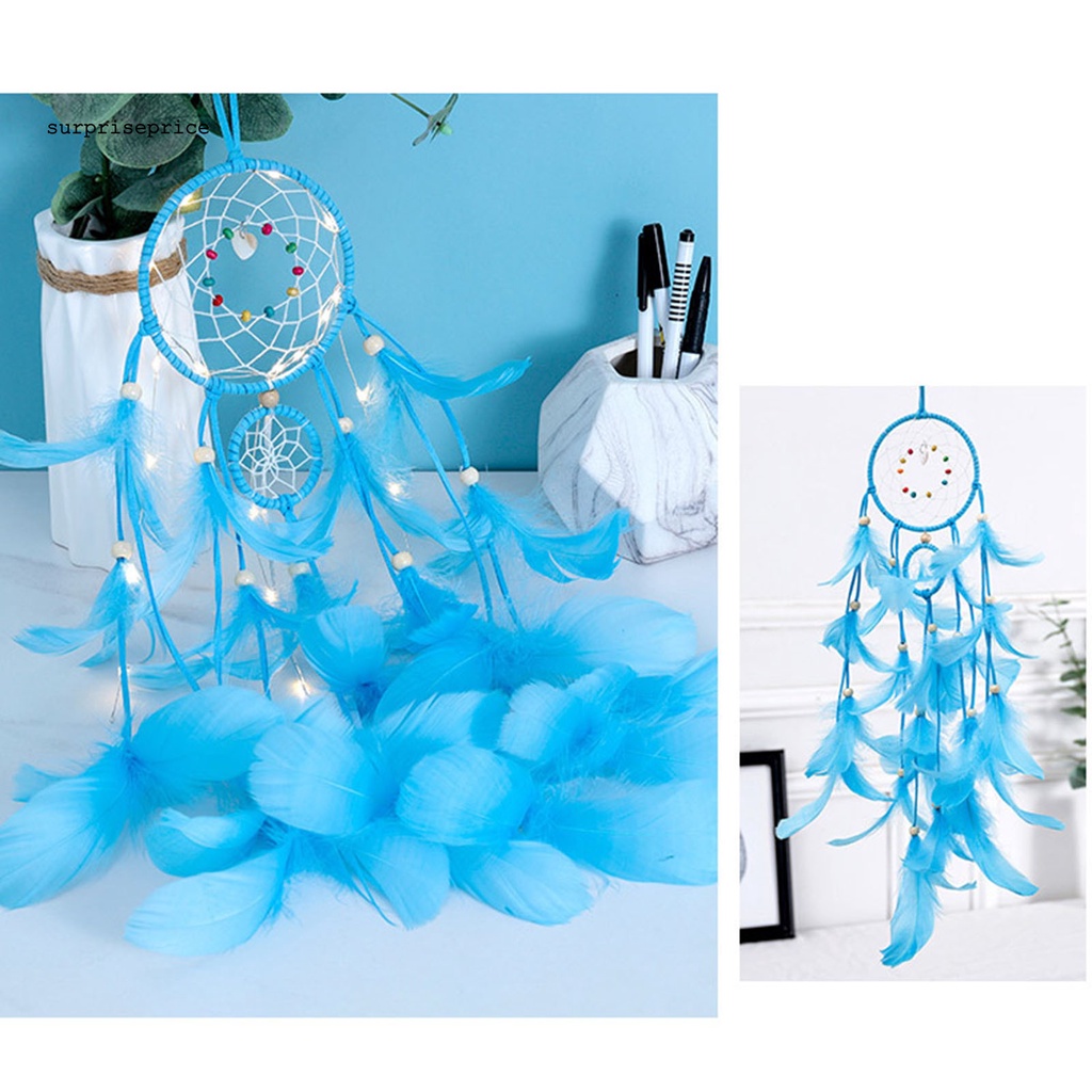 Vòng Bắt Giấc Mơ Dệt Tay Có Đèn LED Trang Trí Nhà Ở