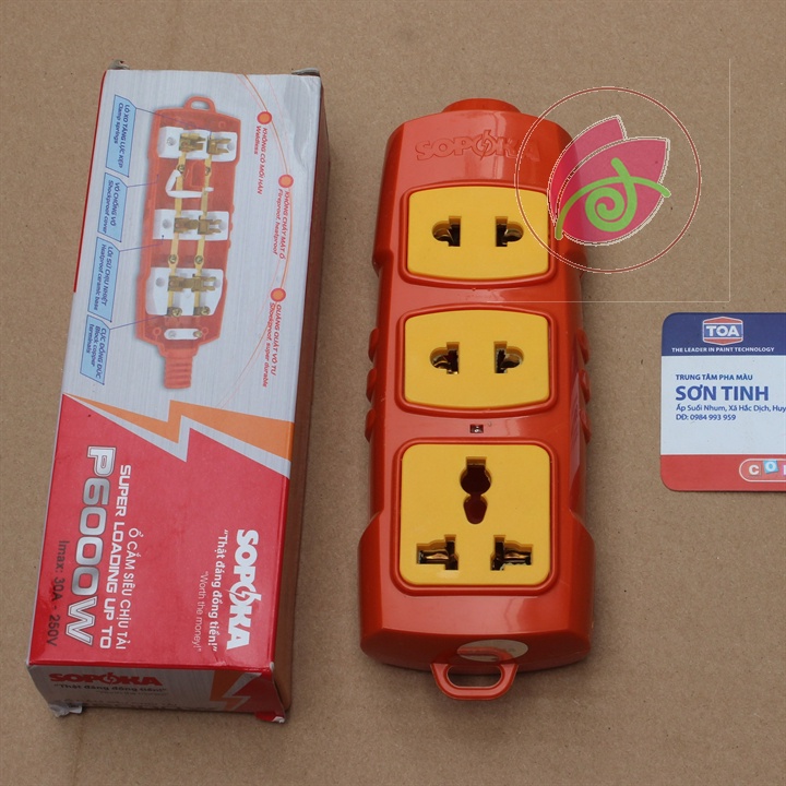 Ổ cắm siêu chịu tải (6000w) - chịu nhiệt, chống cháy cao, chính hãng sopoka