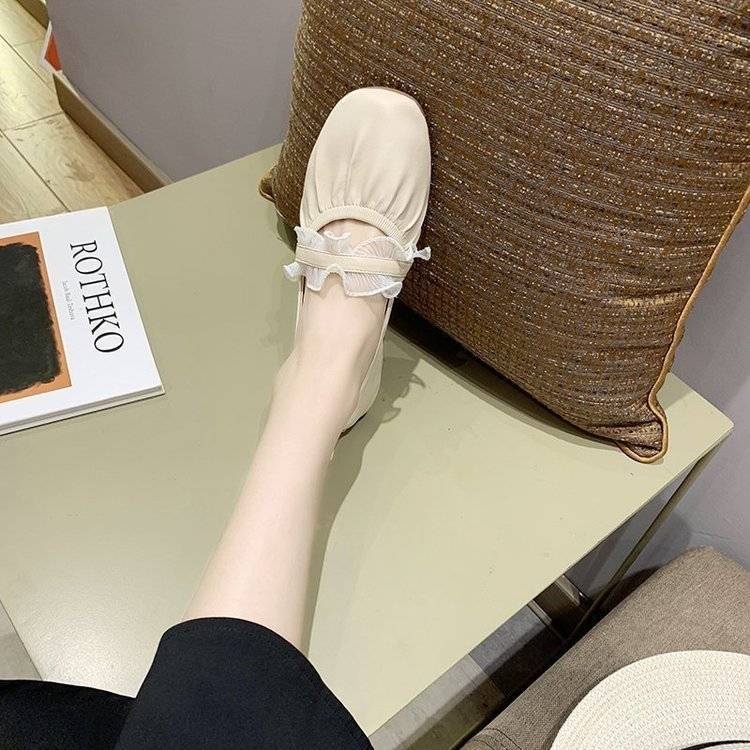 Giày Búp Bê Đế Bằng Mềm Mại Dễ Phối Đồ Thời Trang Mùa Thu Cho Mẹ Bầu Phong Cách Pháp 2021