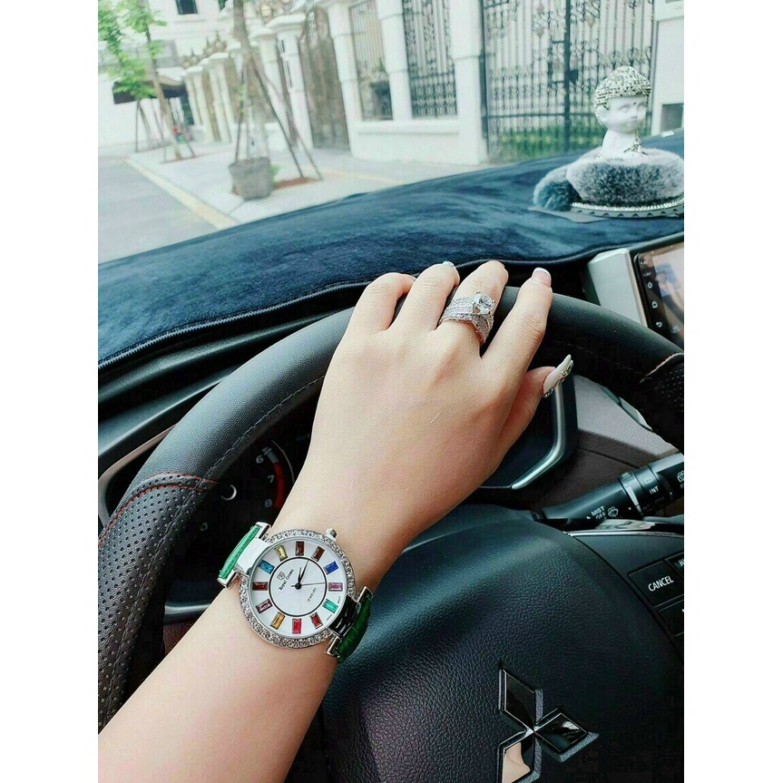 Đồng hồ đeo tay nữ, đồng hồ nữ dây da ROYAL CROWN đính đá phong thủy lấp lánh siêu cao cấp cho nữ, giảm giá cực rẻ