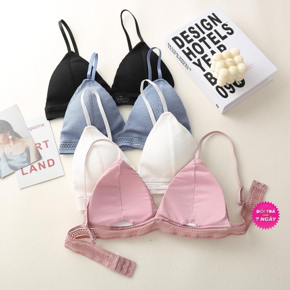 Áo Bra S5BRA07 Bra Hở Lưng Chất Cotton Thun Gân Áo Bra Freesize Không Gọng Cài Sau Hot Hit