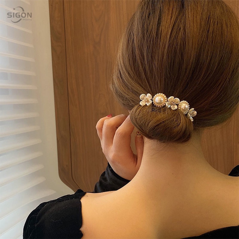 Mới Kẹp Tóc Hình Hoa Đính Ngọc Trai Giả Thời Trang Cho Nữ
