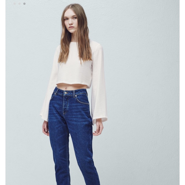 Croptop mango màu trắng auth new tag size s