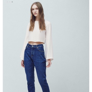 Croptop mango màu trắng auth new tag size s