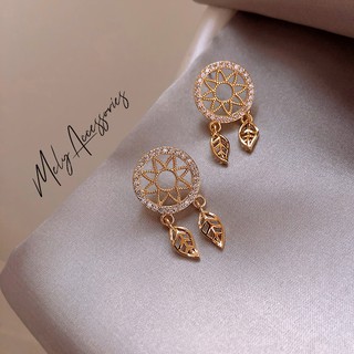 Bông tai nữ dream catcher màu vàng vintage - mely 1333
