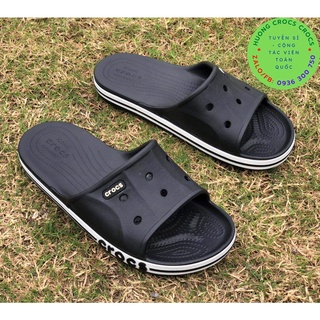 DÉP LÊ QUAI NGANG CROCS BAND BAYA MÀU ĐEN chuẩn xịn full box