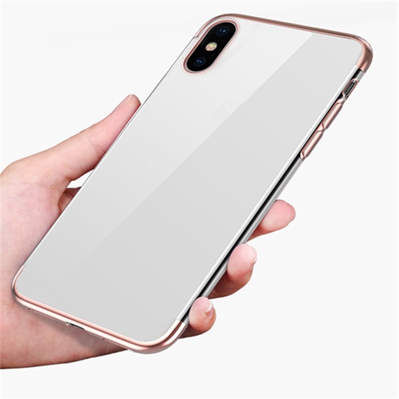 Ốp Điện Thoại Kính Cường Lực Trong Suốt Viền Mềm Kiểu Đơn Giản