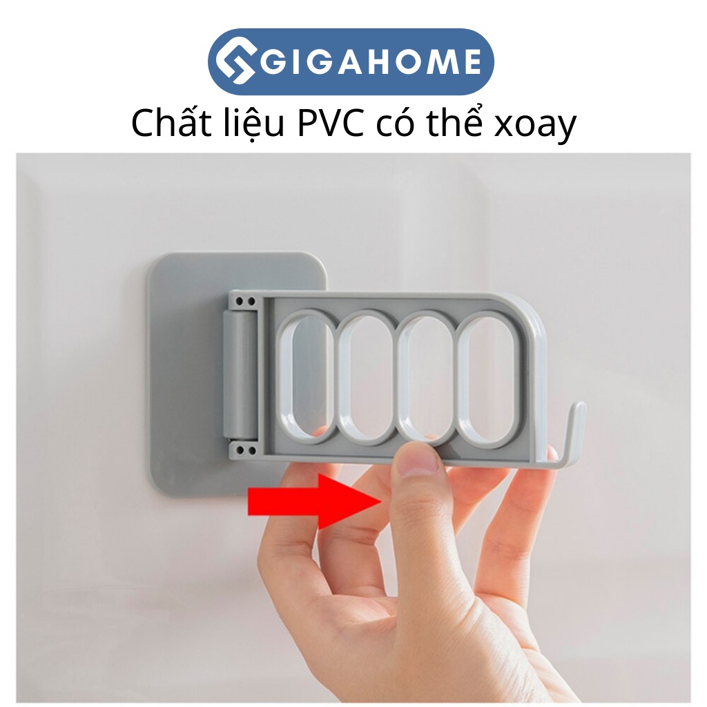 Móc Treo Quần Áo, Chìa Khóa 4 Lỗ Dán Tường Tiện Lợi GIGAHOME Tiết Kiệm Không Gian 8756