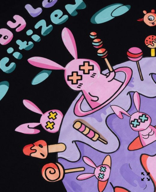 Áo Khoác dù Rabbit Candy Lands Jacket Unisex Nam Nữ Form Rộng Cổ Bẻ Phong Cách Ulzzang Jacket