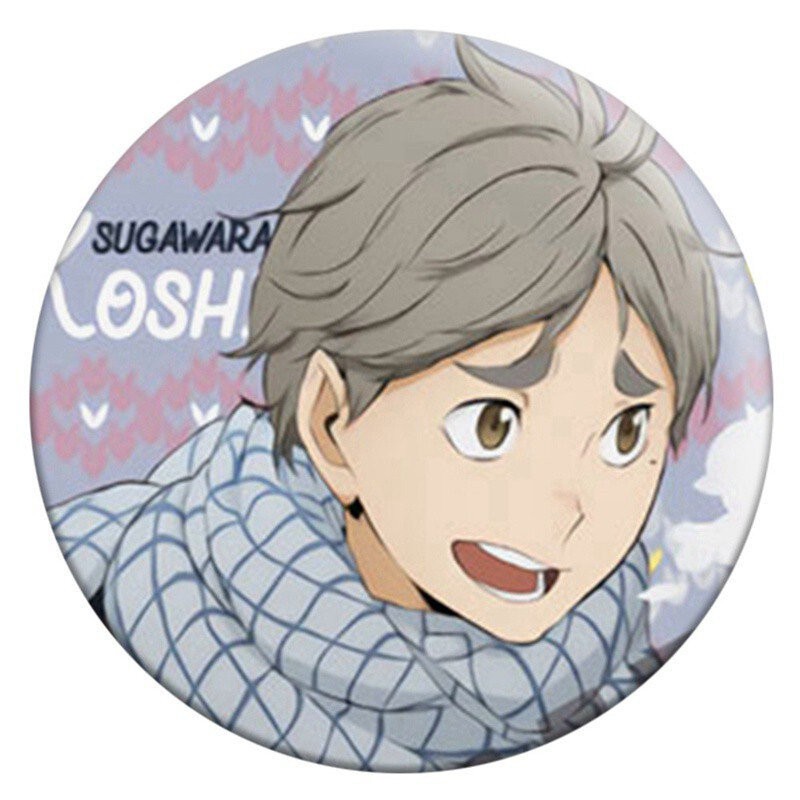 Huy hiệu cài áo IN HÌNH Haikyuu!! Vua bóng chuyền ver mùa đông anime chibi dễ thương tiện lợi