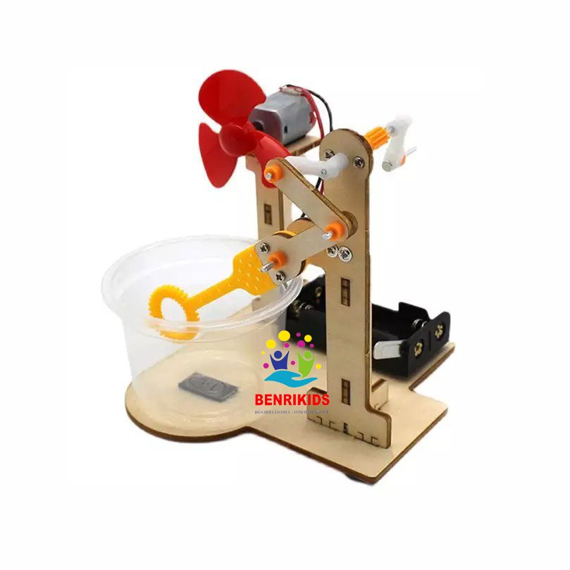 Bộ Lắp Ghép Bằng Gỗ Máy Thổi Xà Phòng Size Vừa Theo Phương Pháp Giáo Dục Stem Steam.