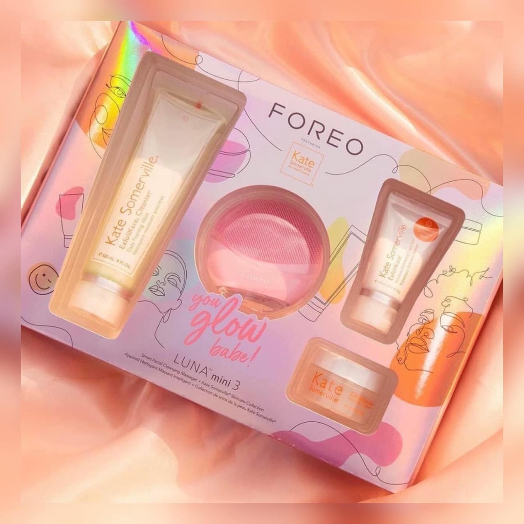 Set Máy Rửa Mặt Foreo Luna Mini 3 You Glow Babe, Featuring Kate Somerville 4 Món