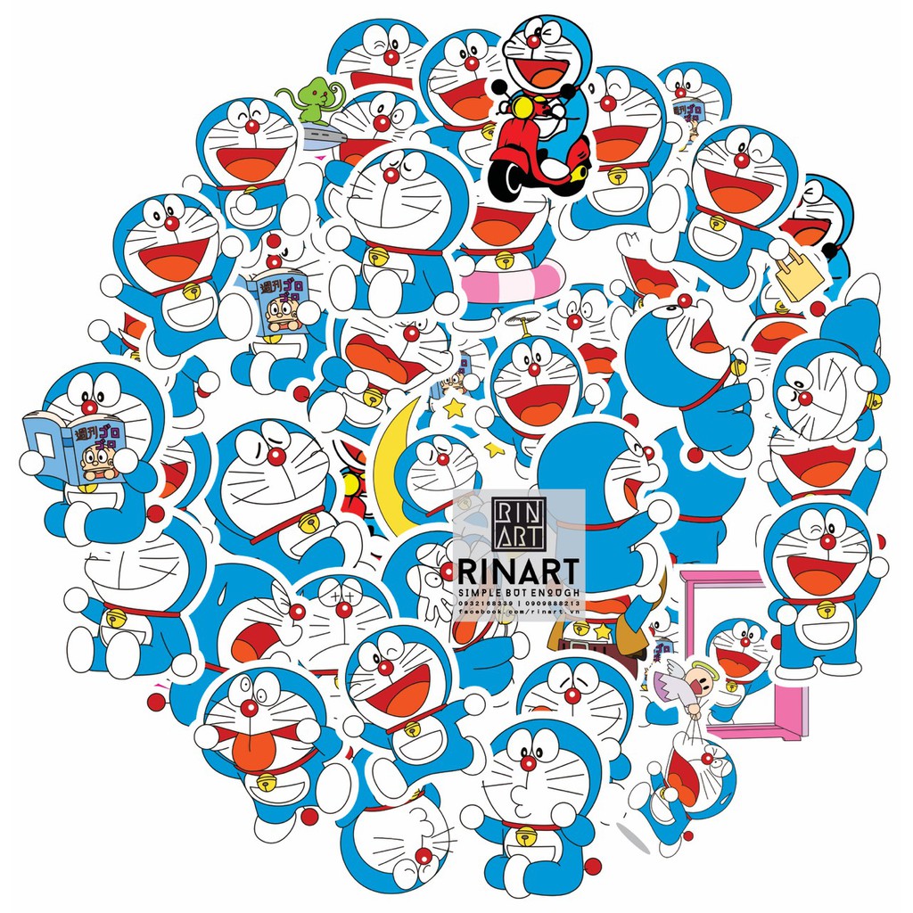 Decal ủi nhiệt hoạt hình Doremon | Logo Sticker Patch in áo ủi trực tiếp lên vải - Rinart.vn