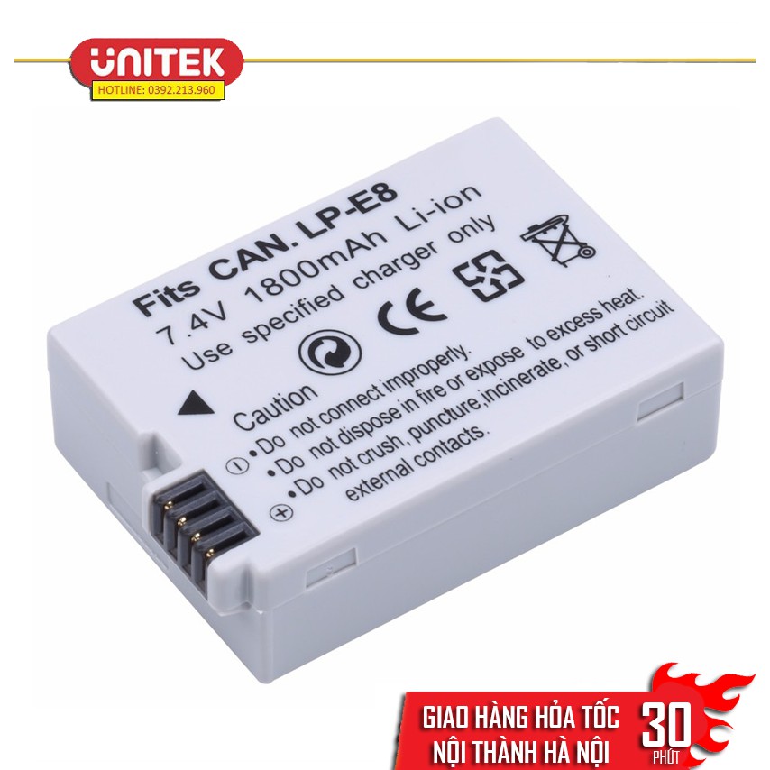 Pin Dành Cho Máy Ảnh Canon LP-E8 1800mAh Cao Cấp