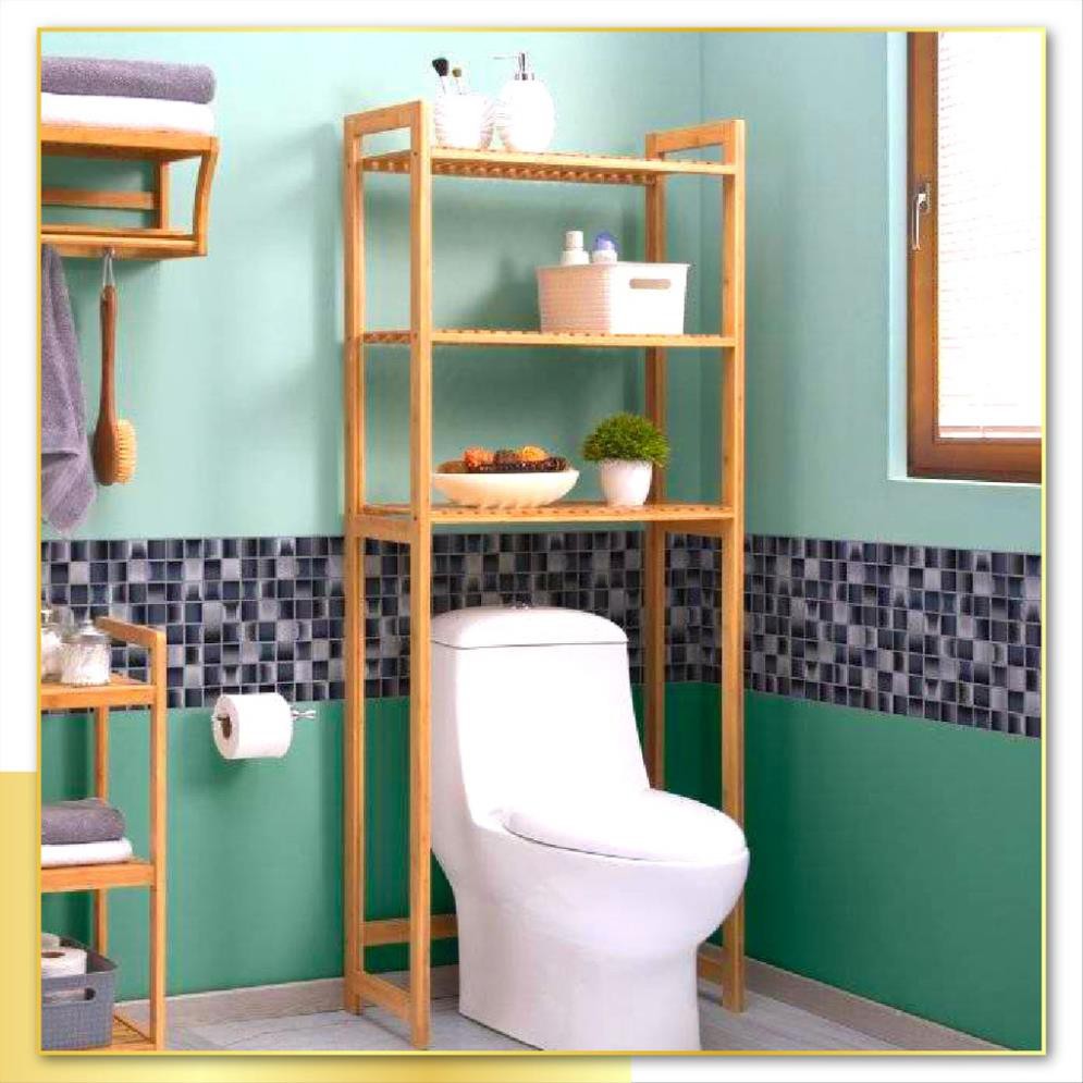 Kệ gỗ để đồ sau Toilet