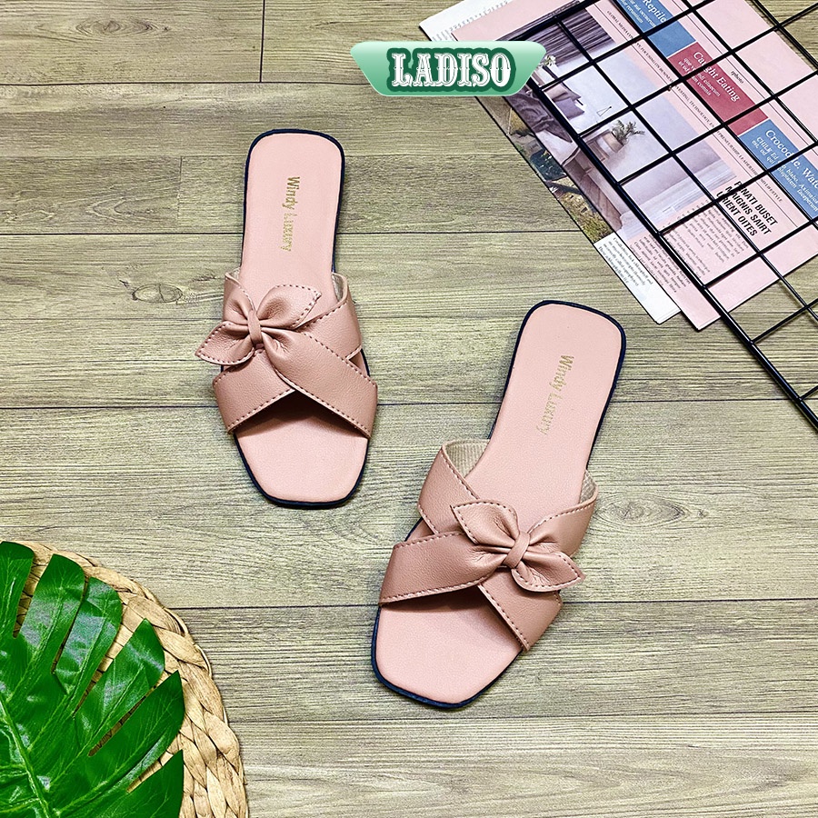 Dép nữ quai ngang phối nơ cực xinh LADISO TT393
