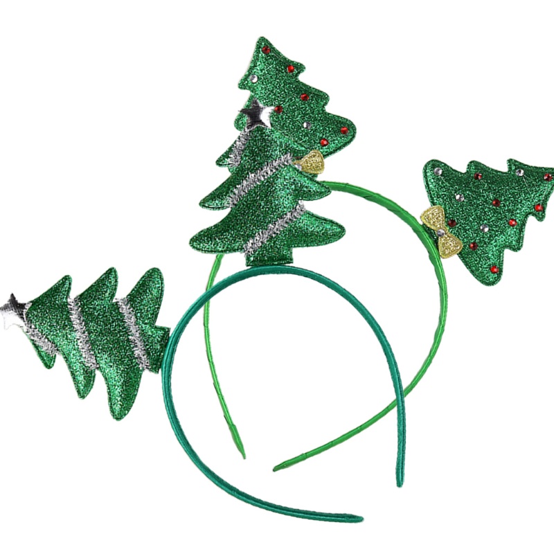 Flgo Băng Đô Cài Tóc Bằng Nhựa Hình Cây Thông Giáng Sinh Dễ Thương Cho Nữ