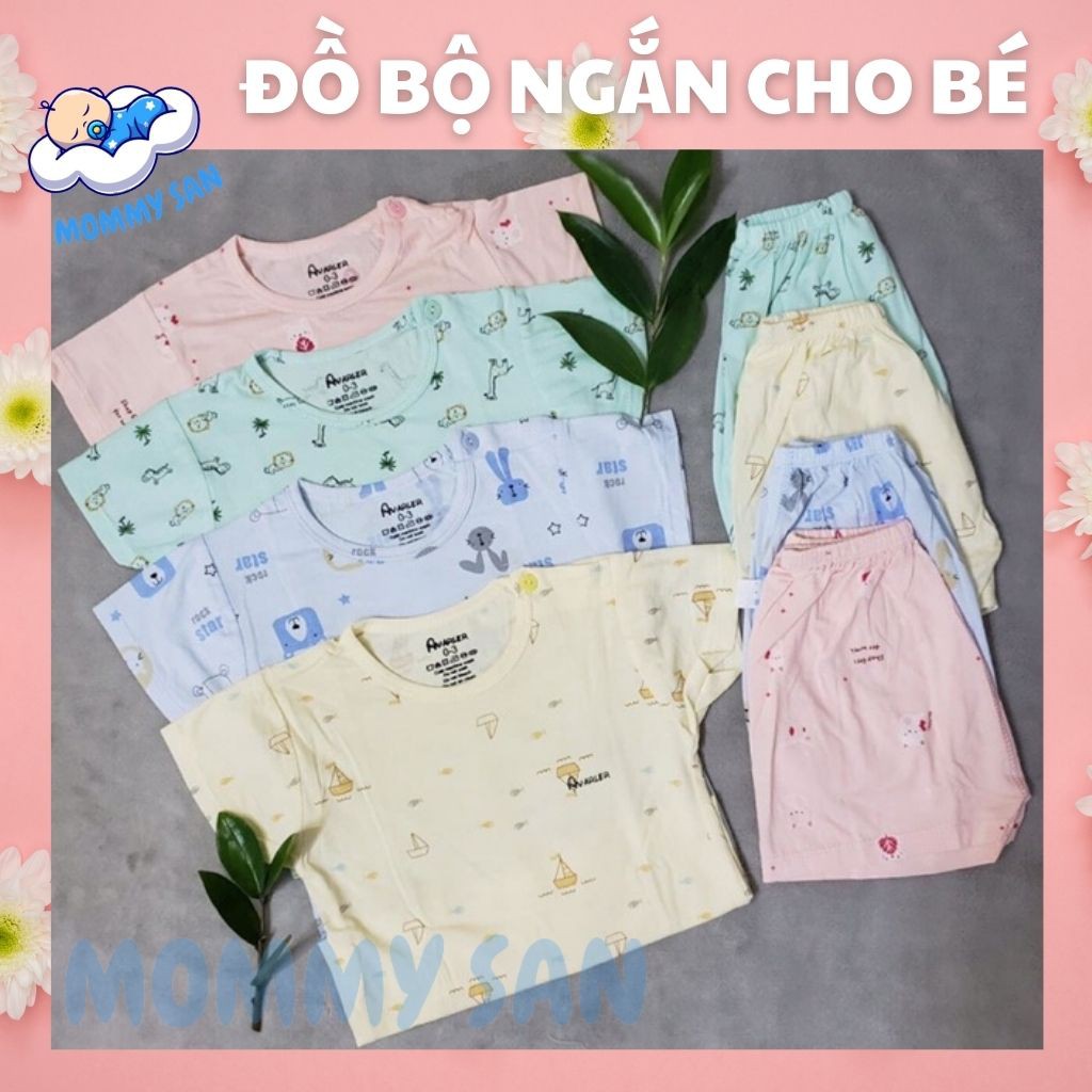 Đồ Bộ Ngắn tay cho bé sơ sinh 0 -18 tháng không cài cúc giữa có nút vai