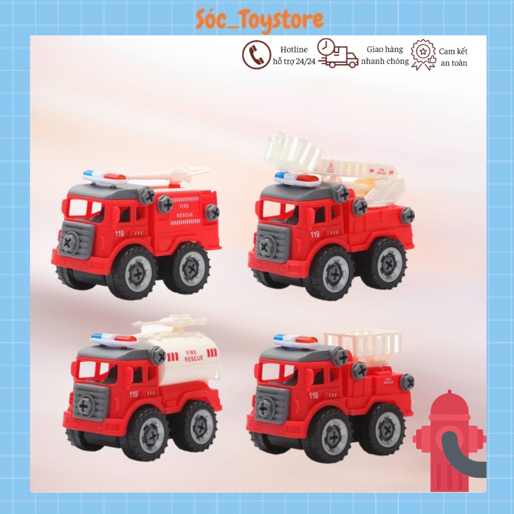 Đồ Chơi Ô Tô Xe Cứu Hỏa Lắp Ghép - Đồ Chơi Giúp Trẻ Tư Duy Tăng Tính Sáng Tạo Sóc_toystore