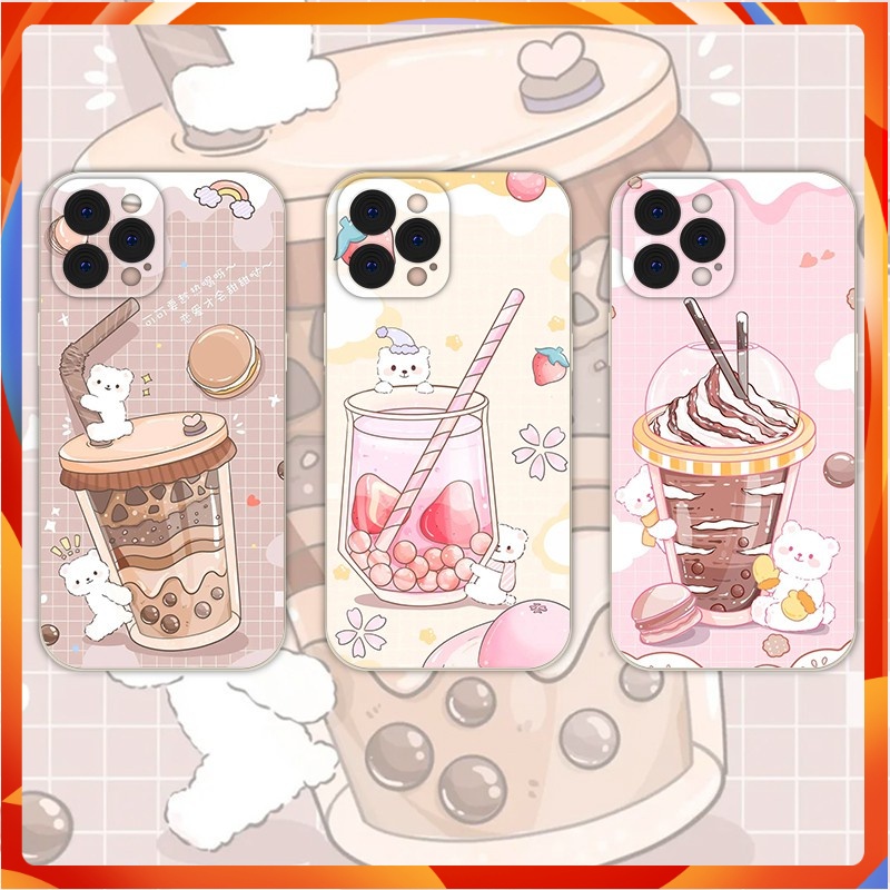 Ốp lưng IPhone cạnh vuông trà sữa BVC 6/6plus/6s/6splus/7/7plus/8/8plus/x/xr/xs/11/12/pro/promax BVC303