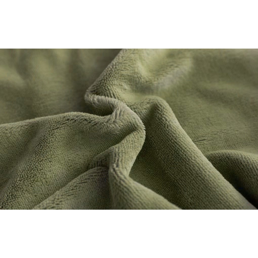 Bộ ga gối nỉ nhung đơn sắc gồm 1 ga và 2 vỏ gối đầu