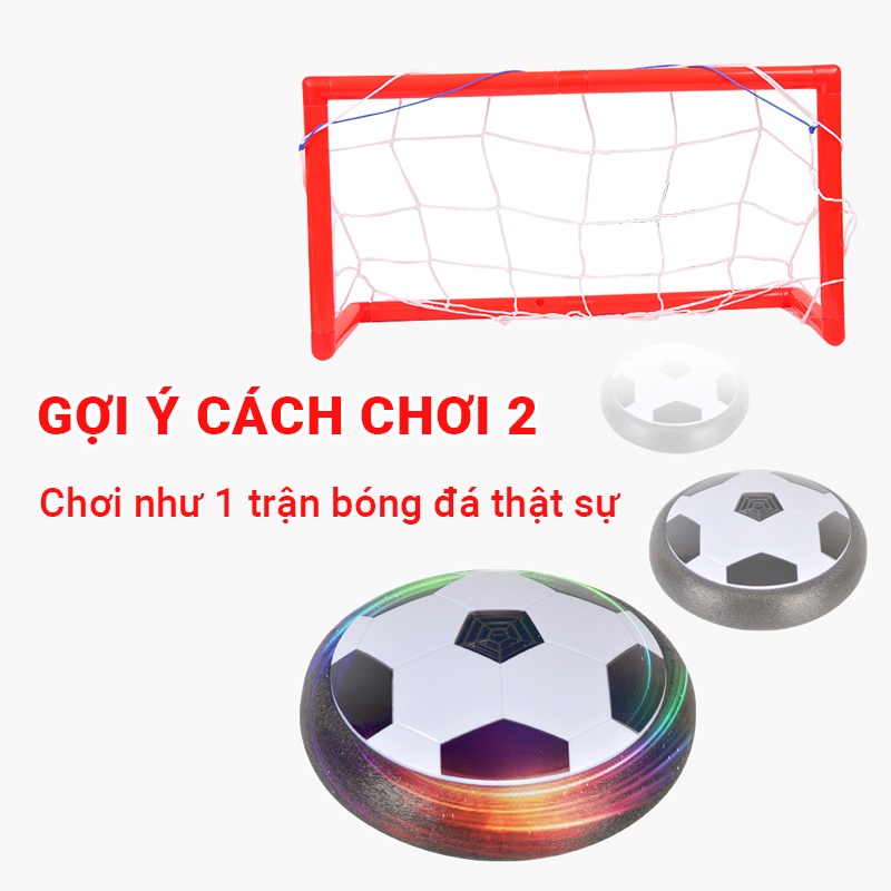 Đồ chơi quả bóng bay lượn trên mặt đất viền bọc mút xốp mềm không đau chân, tích hợp âm nhạc sôi động và đèn LED thú vị