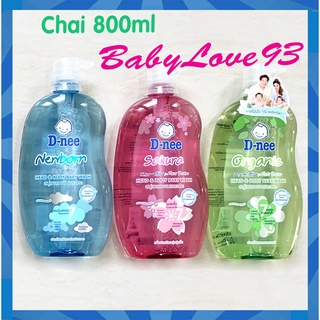 Sữa tắm gội toàn thân baby dnee chai 800ml cho bé sơ sinh đến 3 tuổi.
