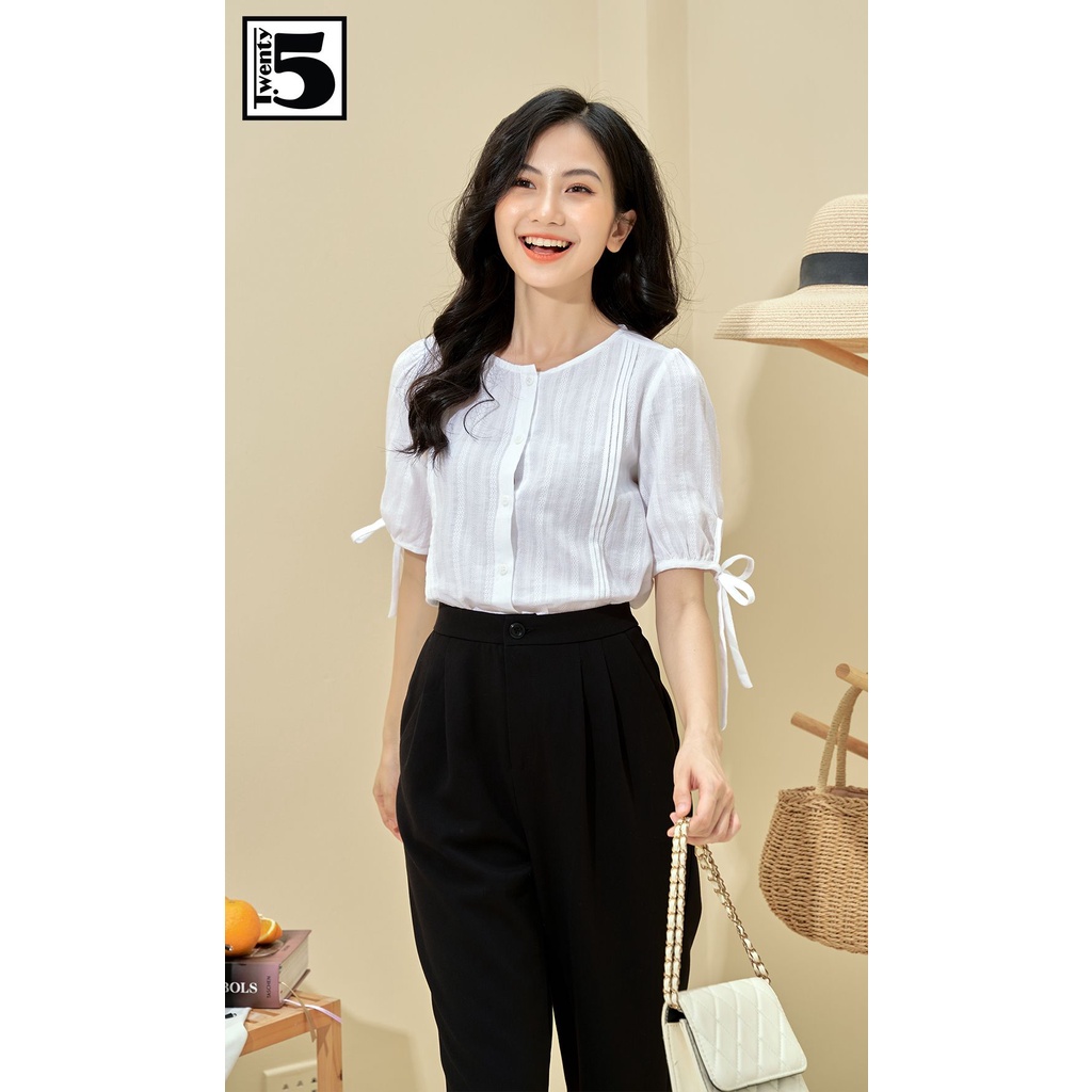 Quần công sở nữ dáng baggy lưng cao tôn dáng Twentyfive N628