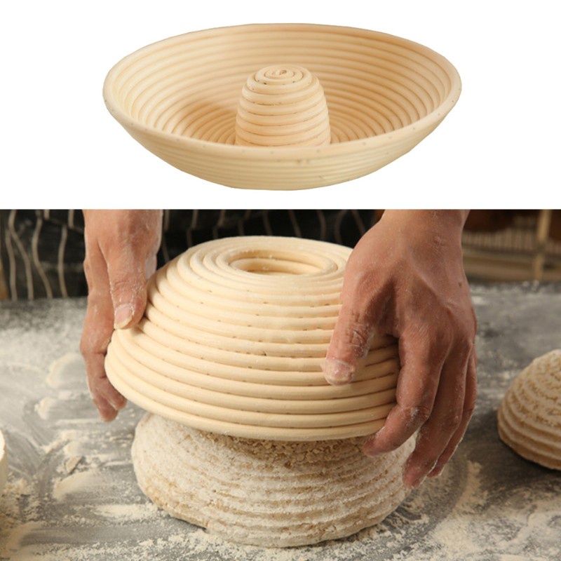 kiss Fermentation Rattan Basket with Cloth Cover Country Bread Dough Proofing Mold Baskets Bakeware