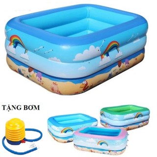 Bể tắm 150cm x 110cmx 60cm x 3 tầng + tặng 1 bơm điện + tặng 2 miếng vá + 1 keo vá