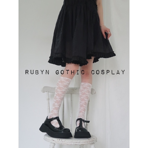 [Sẵn]Tất lolita ren thêu hoa co giãn, tất cosplay ren09