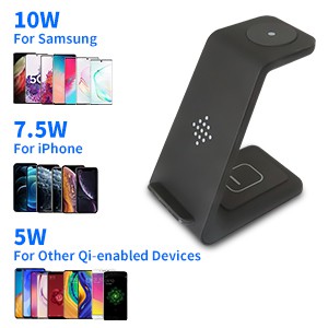 Đế sạc không dây 3 trong 1 cho đồng hồ điện thoại thông minh 3 trong 1