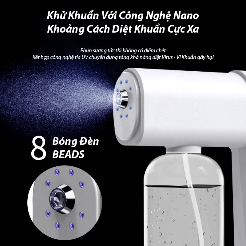 [Bản Nâng Cấp 2022] Súng Phun Sương Khử Khuẩn Nano K5 Pro Sử Dụng Trong Gia Đình, Cá Nhân, Văn Phòng, Ô Tô, Trường Học..