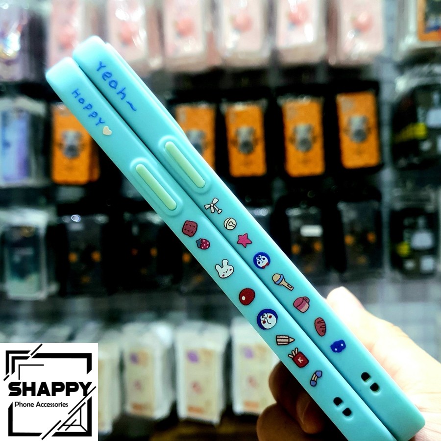 Ốp Lưng IPhone Đoremon Yeah Happy Viền Màu Các Dòng 7Plus/8Plus/X/XS/XsMax/11/11ProMax/12ProMax [Shappy Shop]