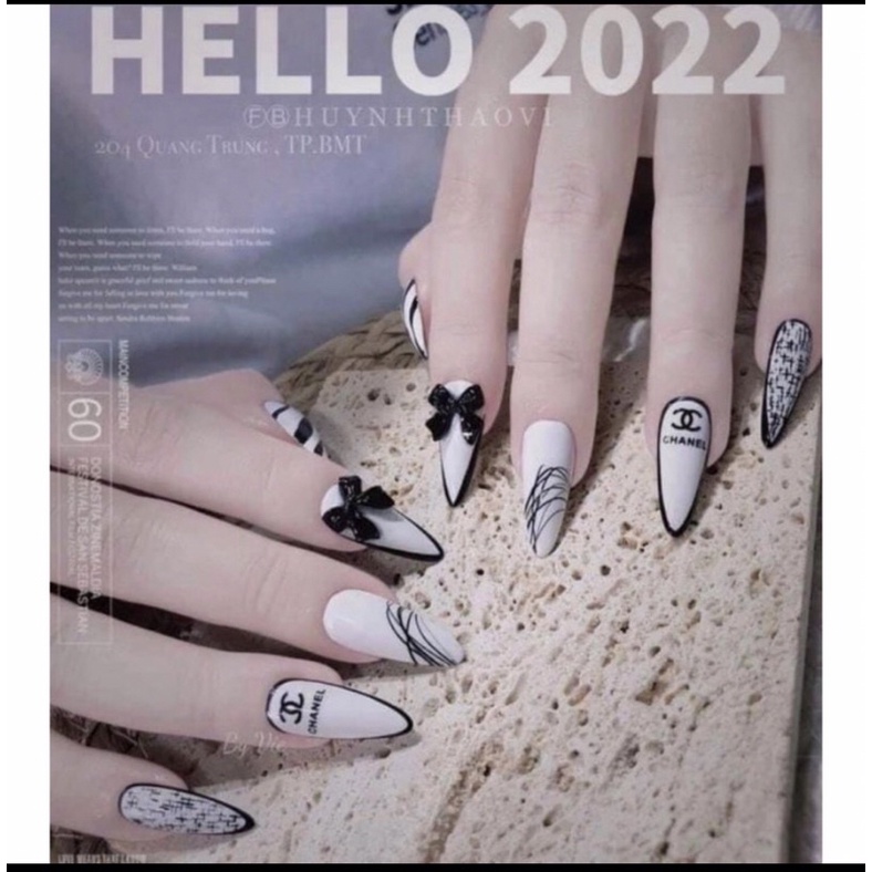 Nail box móng úp thiết kế theo yêu cầu , mẫu nail đẹp tặng keo và dũa