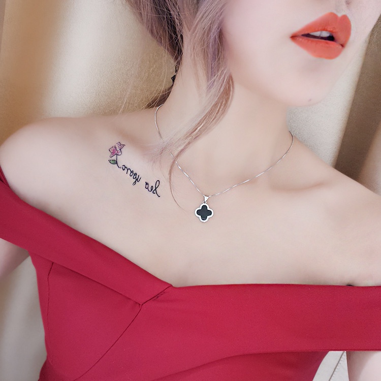 Vòng cổ Mặt Hình Cỏ Bốn Lá Phong Cách Hàn Quốc Đơn Giản Cho Nữ