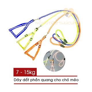 Dây Dắt Phản Quang (Kèm Yếm) Cho Chó 7-15kg - [Nông Trại Thú Cưng