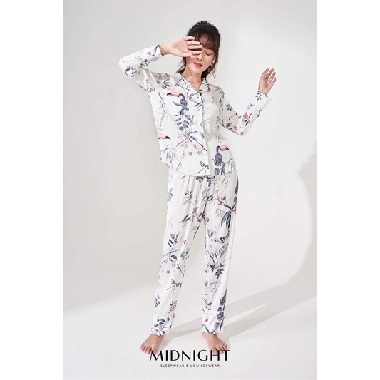 Đồ ngủ mặc nhà Pyjamas tay dài quần dài Oriental - Midnight Sleepwear