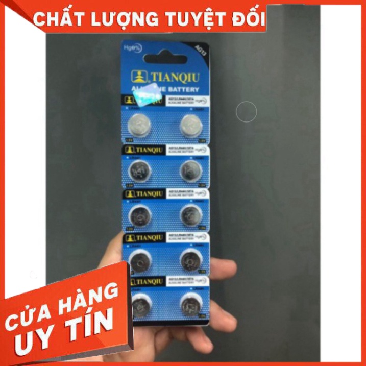 [LOẠI TỐT] Pin đồng hồ cúc áo AG10 LR1130, AG13 LR44 Vỉ 1 viên 1.5V Alkaline Tianqiu dùng cho nhiều thiết bị