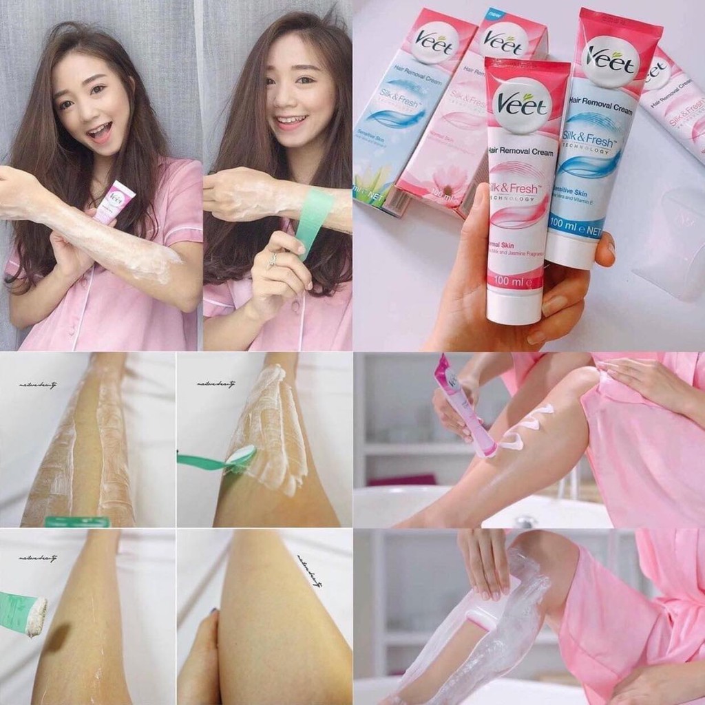 Kem Tẩy Lông Veet 100ml wax lông  vùng nách chân tay bikini mềm mịn không gây kích ứng an toàn cho da