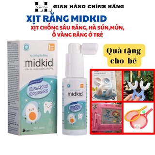 Kem đánh răng dạng xịt chống sâu răng midkid.bảo vệ răng chắc khỏe cho bé từ 1 tuổi 30ml