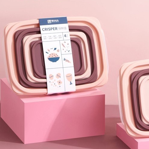 [Bộ 4 - hộp nhựa] Hộp nhựa đựng thực phẩm Crisper bảo quản thực phẩm an toàn ( #hộp nhựa đựng thực phẩm )