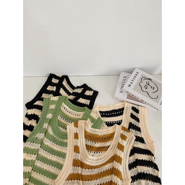 Áo Tanktop len kẻ ngang
