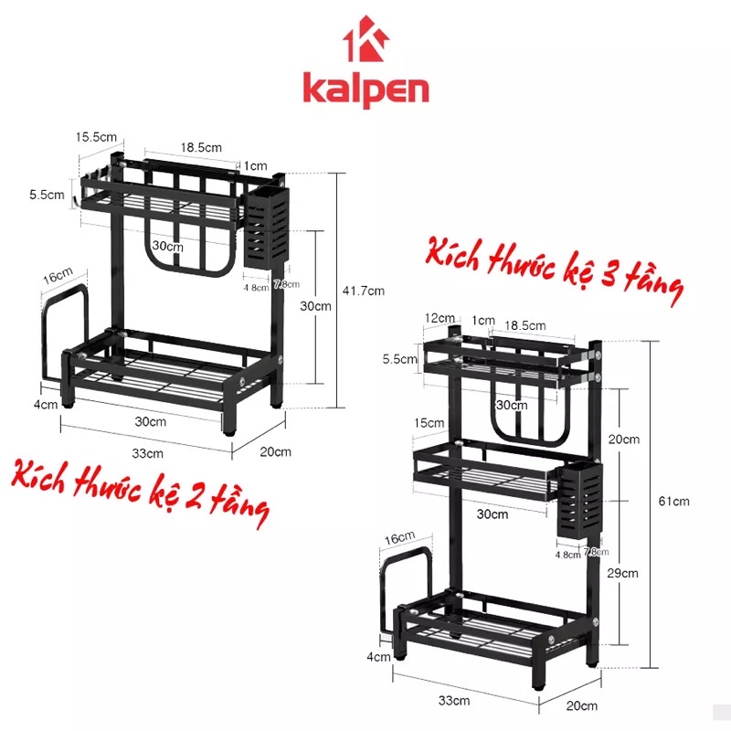 KỆ ĐỂ GIA VỊ Nhà Bếp 2 Tầng 3 Tầng Kalpen