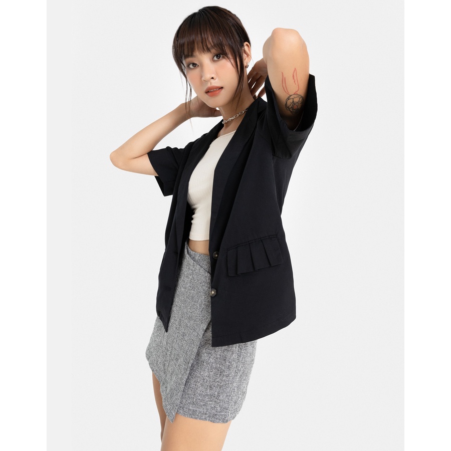 Áo Blazer Nữ Thời Trang JUNO Tay Ngắn JNKHC009